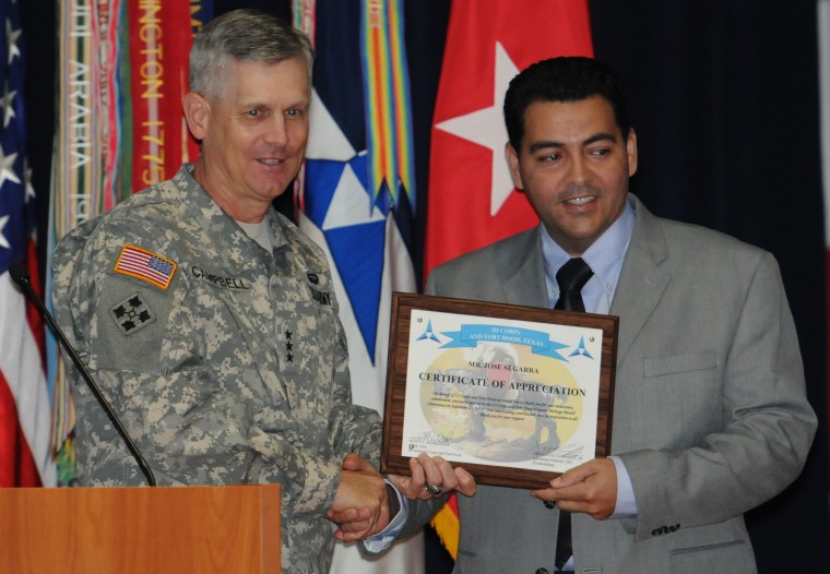 Presenting an award